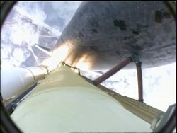 Space Shuttle Atlantis launches on mission STS-129 Stock Footage