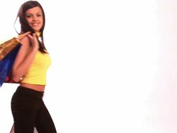 HD: Young Woman With Shopping Bags Stock Footage