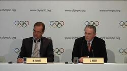 Rogge on Olympic preps, Dow controversy, athletes switching nationality News Clip