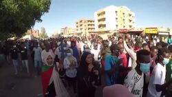 CLEAN : Sudanese rally in Khartoum's twin city of Omdurman against military rule News Clip