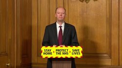 Professor Chris Whitty and Simon Stevens speaking at coronavirus press briefing News Clip