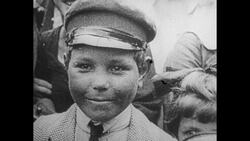 Immigrant Children Smiling as they Arrive in New York by Boat Stock Footage