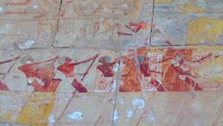 Egypt, Luxor - Mortuary Temple of Hatshepsut - Hathor Shrine Stock Footage