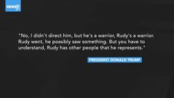 President Trump Denies Sending Rudy Giuliani To Ukraine News Clip