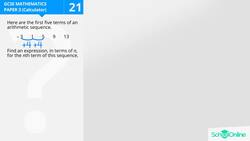 GCSE Secondary Maths Age 13-17 - Algebra: Arithmetic Sequence - Explained Instructional Video