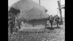 US soldiers in Korea sweep for land mines, walk across countryside, fire field artillery, early 1950s News Clip