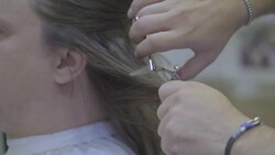 Hair Cut in Barber shop Stock Footage