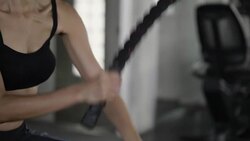 Battle Rope Exercise Stock Footage