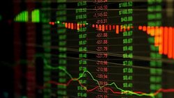 business financial ideas concept with table of price change bid offer trade infomation screen monitor Stock Footage