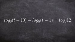 Applying the quotient property of logs to solve an equation Instructional Video