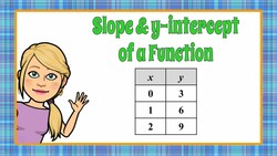 Identifying Slope and Y-Intercept of a Linear Function from a Table Instructional Video