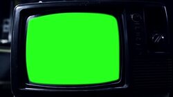 Green Screen Vintage Tv. Night Watch. Zoom Out. Stock Footage