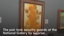 Protesters throw soup on famous Van Gogh’s painting News Clip