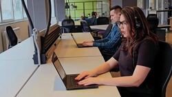 Call center operator arguing Stock Footage