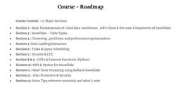 Snowflake - Build and Architect Data Pipelines Using AWS - Course Roadmap Instructional Video