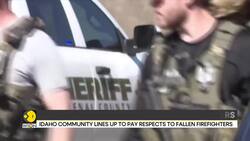 Crowd Waves American Flags Honoring Slain Idaho Firefighters News Clip