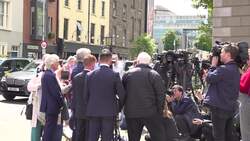 Gerry Adams wins libel case against BBC - cutaways and departures News Clip