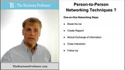 Person to Person Networking Techniques - Step by Step Instructional Video