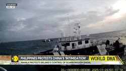 China Coast Guard forces Philippine vessels to leave disputed waters News Clip