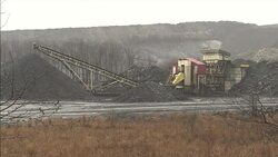 Shots of an old Coal Mining rig in Centralia News Clip