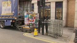 Delivery being made to a Tesco Metro supermarket News Clip