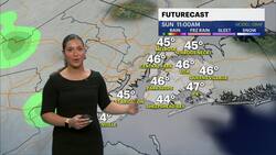 Mostly cloudy skies, windy conditions and some lingering showers in New York City News Clip