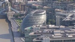 Aerial views of City Hall and The Shard News Clip