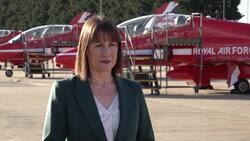 Rachel Reeves speaks to the media on a visit to RAF Waddington News Clip