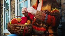 Outdoor knitting Stock Footage