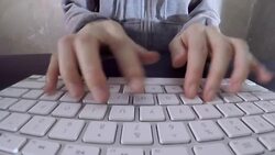 Freelancer typing on keyboard computer Stock Footage