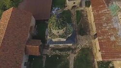 Architecture of ancient medieval Bagrati Cathedral in Kutaisi, famous landmark Stock Footage