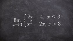 Learn to evaluate the limit of a piecewise function using left and right side limits Instructional Video