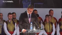 Roadblock by Kosovo war veterans hinders Serbian Presidential visit News Clip