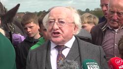 Michael D Higgins speaks to the media at the National Ploughing Championships News Clip