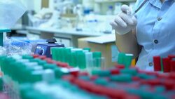 Scientist and bio lab experiment Stock Footage