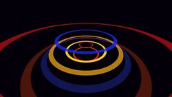 Motion blue and red circles abstract background Stock Footage