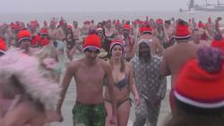 Revellers take New Year's Day plunge in North Sea News Clip