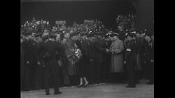 United States, 1950s: Long shot of Japanese soldiers at airport Stock Footage