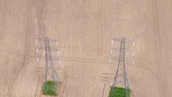 Aerials of power lines News Clip