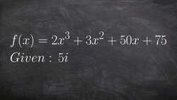 Use Synthetic Division to Find the Remaining Zeros Given One Imaginary Zero Instructional Video