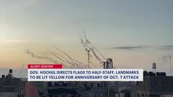 Flags lowered and landmarks lit yellow to mark Oct. 7 attack anniversary News Clip