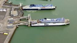 Stock shots P and O ferries at the Port of Dover News Clip