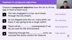 Using hyphens to create adjectives Instructional Video
