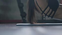 Sit-ups exercising : Doing stomach exercise Stock Footage