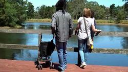 Family visited an organic farm Stock Footage