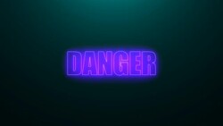 Letters of Danger text on background with top light Stock Footage