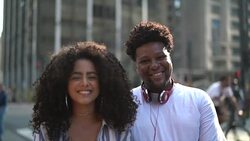 Portrait of Young Couple Outdoors Stock Footage
