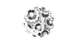 white gears system industrial technology concept abstract background loop animation Stock Footage