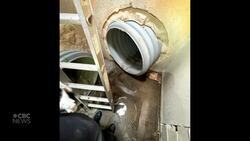 #TheMoment a woman crawled through a 45-metre pipe to save a kitten News Clip