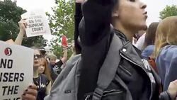 ANTI–Brett Kavanaugh – Demonstrators march on day of Kavanaugh/Ford hearing Stock Footage